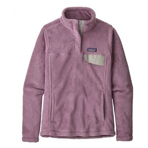 Patagonia Re Tool Verbena Purple Snap Pullover‎ Fleece Fuzzy Jacket Size MEDIUM